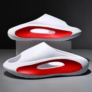 Travel Passions - Red & White Outdoor Sports Beach Slippers